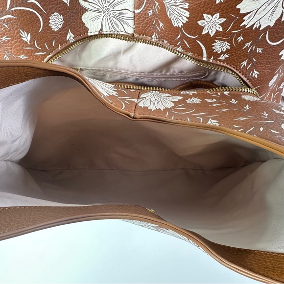Women’s Style &Co 4 Poster Brown Floral Hobo/Shoulder Bag - Picture 10 of 11